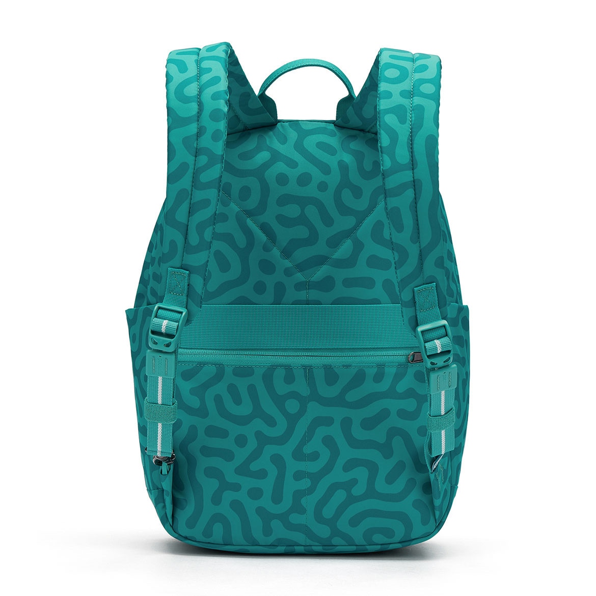 Rucsac urban antifurt Pacsafe Go 15L turcoaz, compartiment laptop 13” si protectie RFID