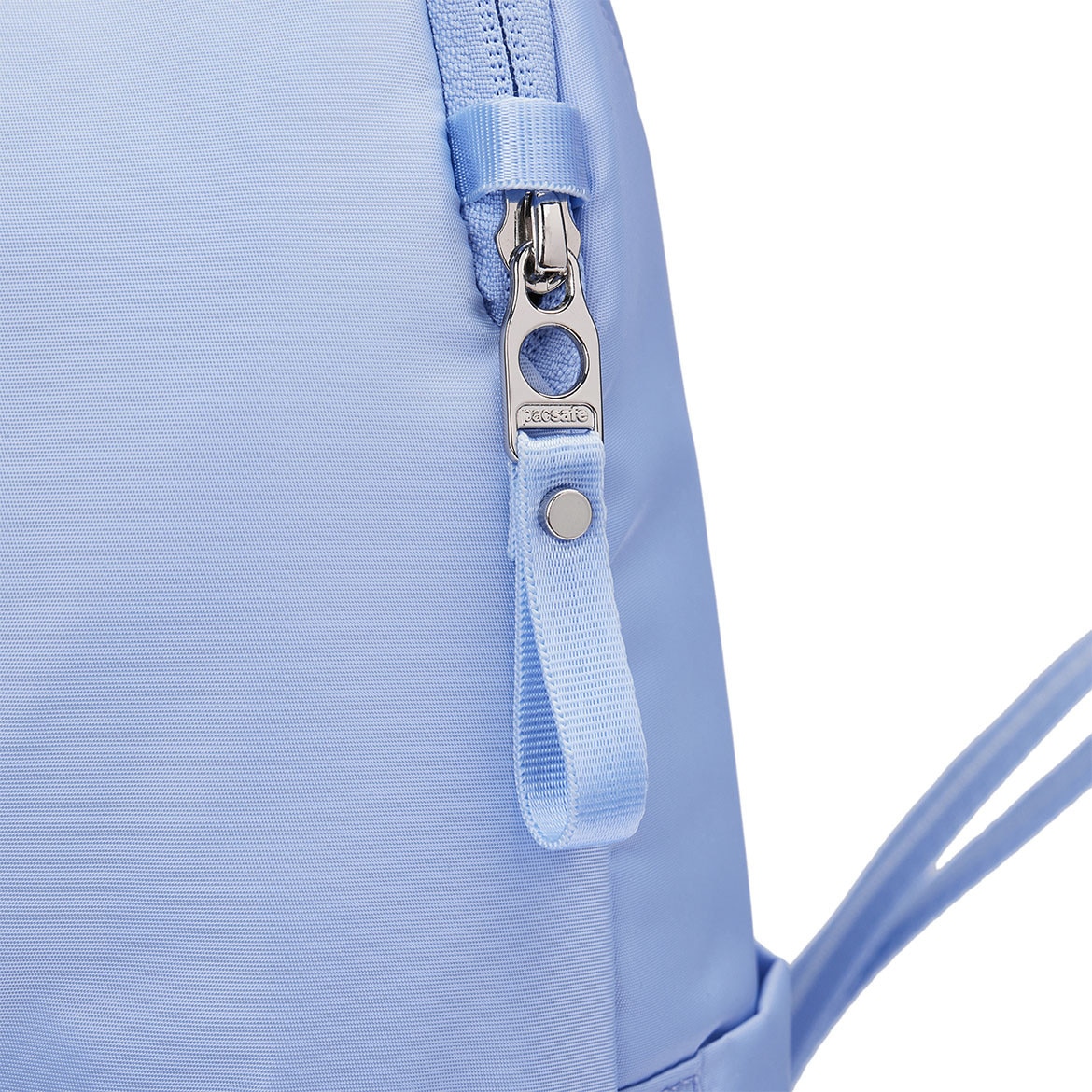 Rucsac antifurt dama Pacsafe W 10L, protectie RFID, compartiment pentru tableta 13”, albastru pastel