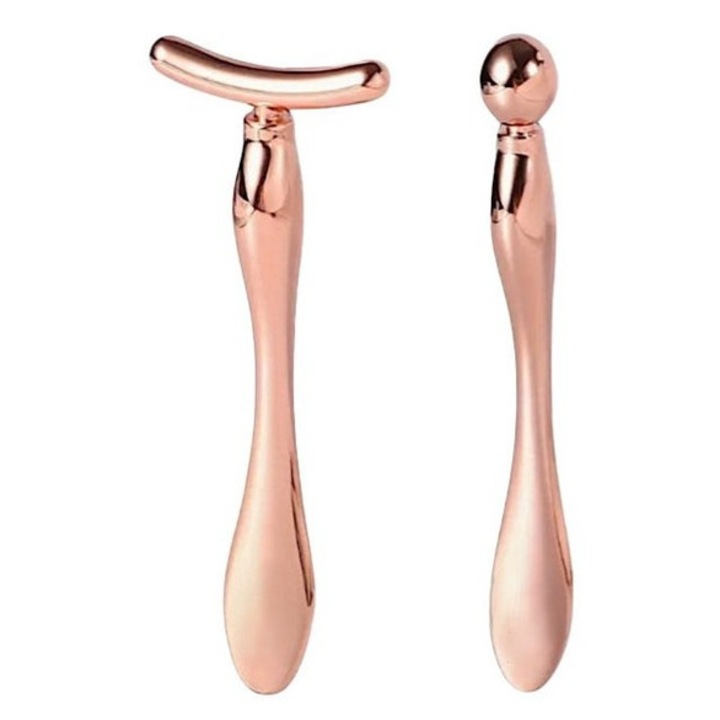 Masaj Zona Ochilor 2-in-1 – Lifting Contur, Fara Pungi si Cearcane, Rose Gold