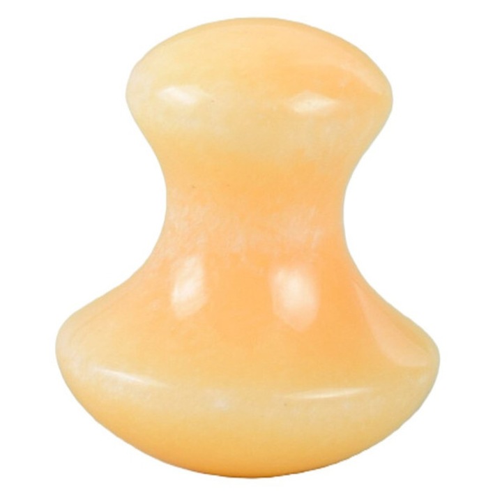 Gua Sha Ciuperca din Cuart – Drenaj Facial, Lifting si Stralucire Naturala, Galben