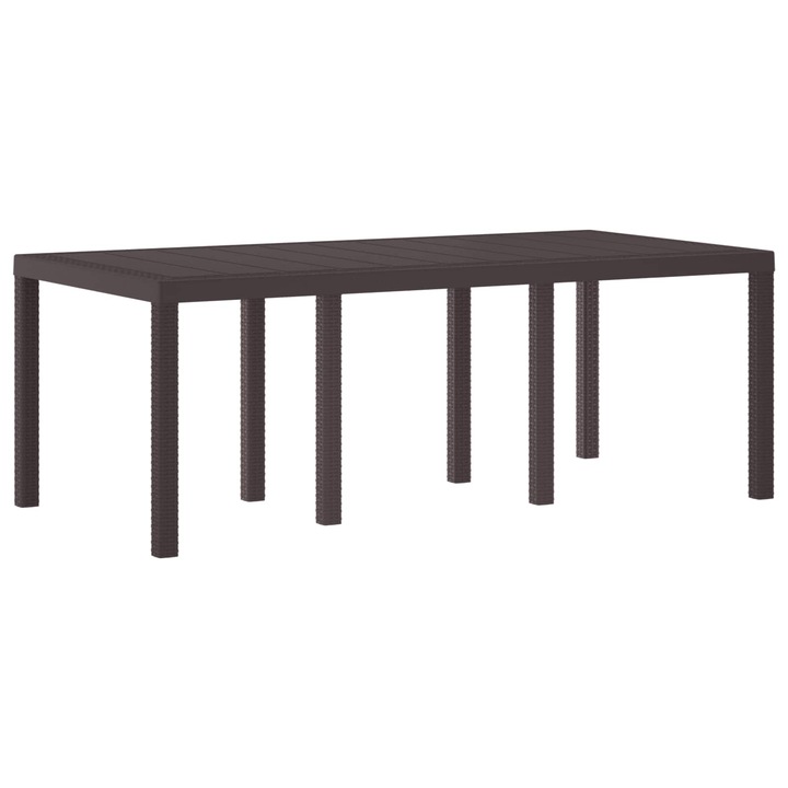 vidaXL Kerti Asztal Barna 200 x 100 x 73 cm polirattan 871689