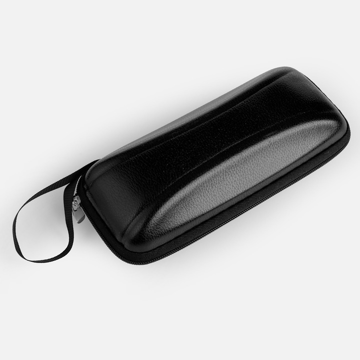 Toc Negru Dreptunghiular cu Curea pentru Ochelari
