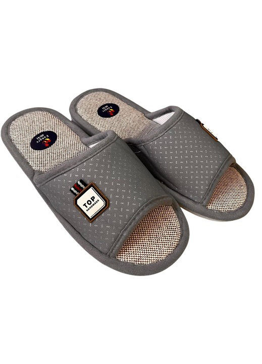 Papuci de casa barbati, lejeri si confortabili, gri, marime 44-45