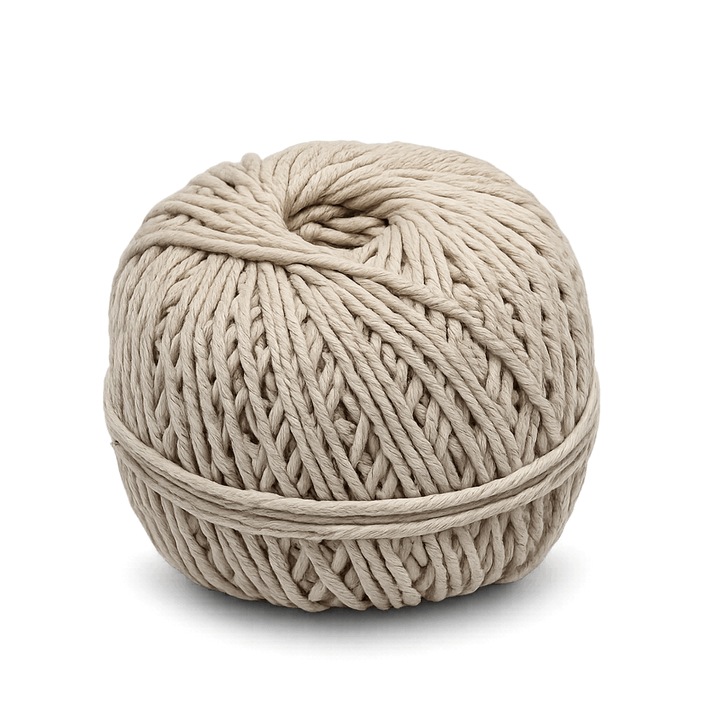 Sfoara din bumbac natural Adison, ghem 100 g, alba, pentru cusut dosare, colete si macrame