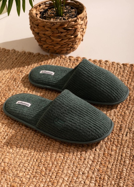 Papuci Barbati Casa/Baie Bumbac ZENTO, Verde