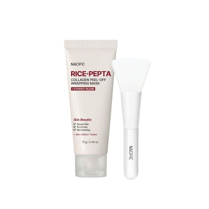 Masca peel-off pentru stralucire cu Peptide, Rice Pepta Collagen, 80g - Nacific