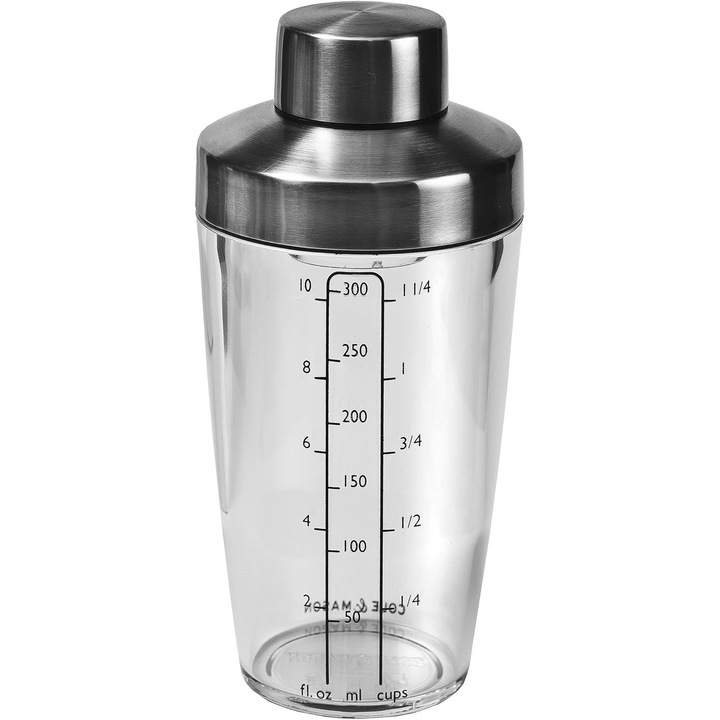 Cole & Mason H106999 – shaker pentru dressing de salata, transparent/argintiu