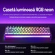 Tastatură gaming AULA HERO 68 HE, albă, 68 taste, Hall Effect, суичове магнитни Xingyi, Rapid Trigger, 8000Hz, USB-C, RGB, hot-swap, PBT side-print