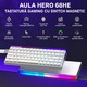 Tastatură gaming AULA HERO 68 HE, albă, 68 taste, Hall Effect, суичове магнитни Xingyi, Rapid Trigger, 8000Hz, USB-C, RGB, hot-swap, PBT side-print