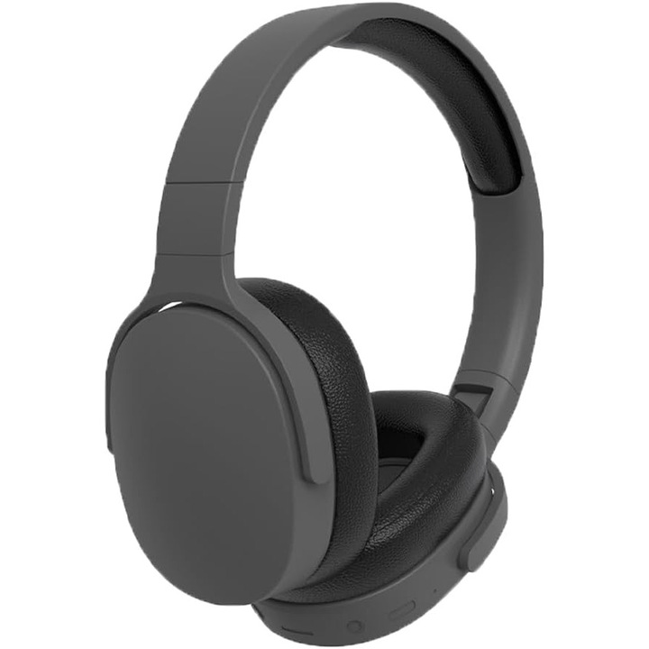 Vezeték nélküli és vezetékes fejhallgató beépített mikrofonnal, aktív zajszűréssel, 40mm-es hangszórókkal, Bluetooth és 3.5mm-es kábeles üzemmóddal, akár 90 órás üzemidővel, Szürke