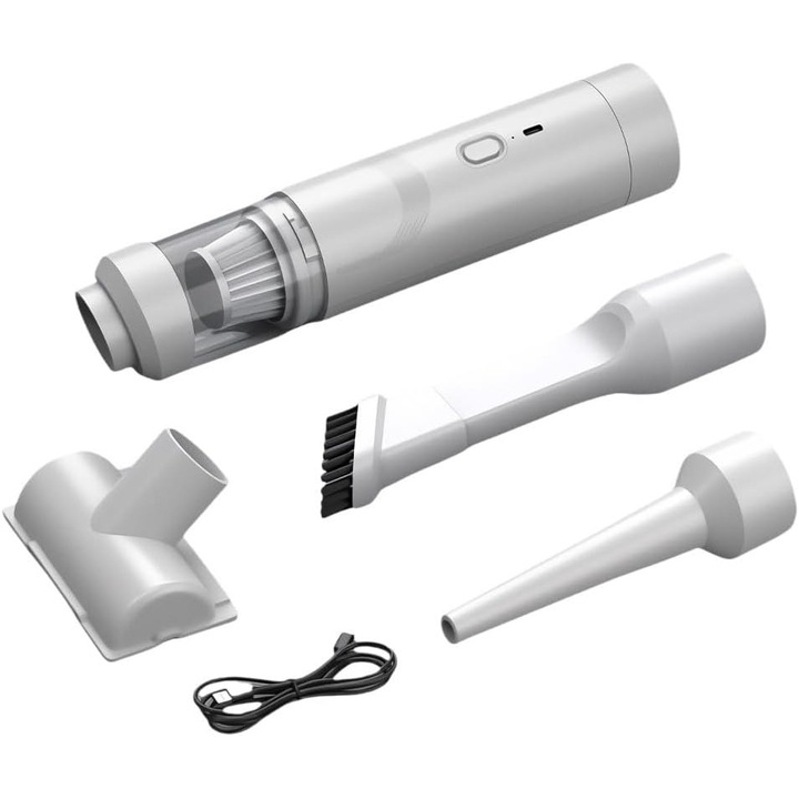Aspirator auto portabil 4in1, alb, 11000Pa, 540g, 30min autonomie