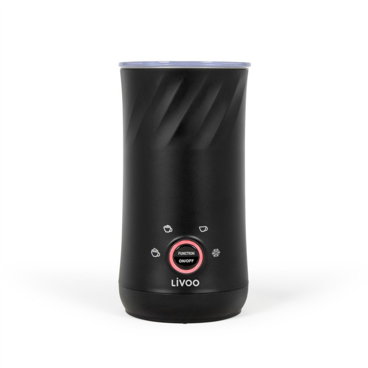 Aparat pentru spumare si incalzire lapte Livoo DOD226N, 500W, capacitate 350ml lapte si 150 ml spuma, oprire automata, negru
