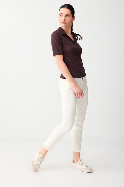 JIMMY KEY, Tricou polo slim fit, Maro pamantiu