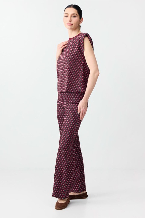JIMMY KEY, Pantaloni cu model geometric, Violet