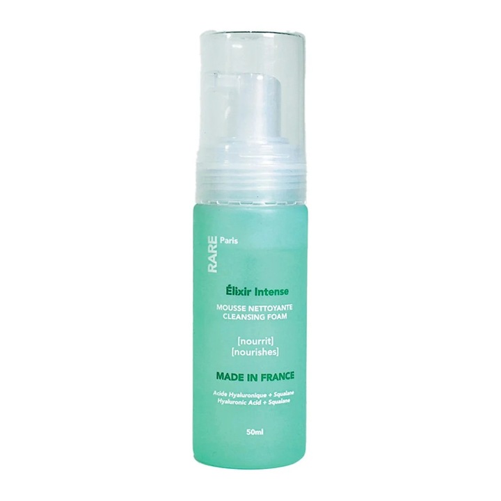 RARE Paris Élixir Intense Spuma nutritiva pentru curatarea fetei cu acid hialuronic si squalane 50 ml