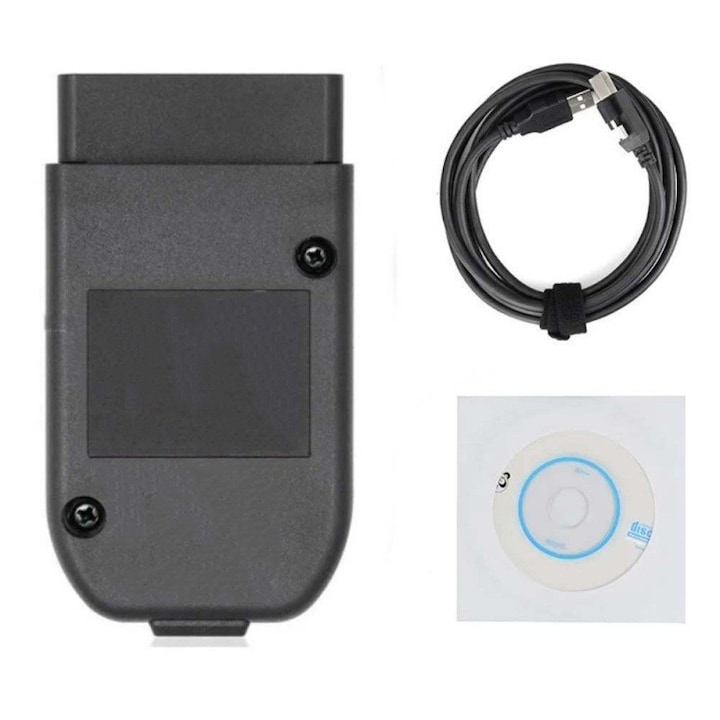 VAG-COM VCDS OBD2 autódiagnosztikai teszter interfész, Kraftverdia, Autóhibadiagnosztikai készülék, kompatibilis Volkswagen/Audi/Skoda/SEAT, USB, Román nyelv, fekete