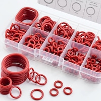 Set 351 Garnituri O-Ring din Silicon Rosu, Rezistente la Temperatura Inalta si Ulei, 10 Dimensiuni, cu Cutie Organizatoare