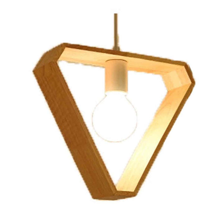 Lustra suspendata (pendul) din lemn, instalare facila, design modern, pentru hol si dormitor, culoare lemn, 1 buc