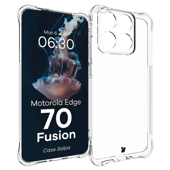 Husa Bizon Case Salpa pentru Motorola Edge 70 Fusion, Transparent