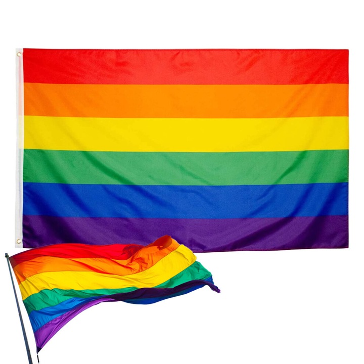 LGBTQ zászló, poliészter, 90x150cm, többszínű