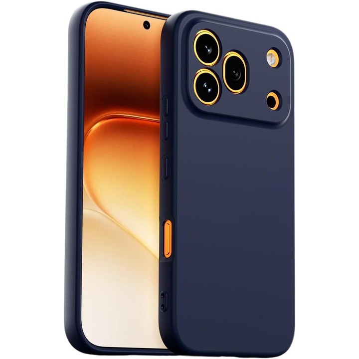 Husa pentru Honor 600 Pro Daden® Silicon SoftFlex, Ultra Slim, Protectie sporita, Interior de microfibra, Albastru