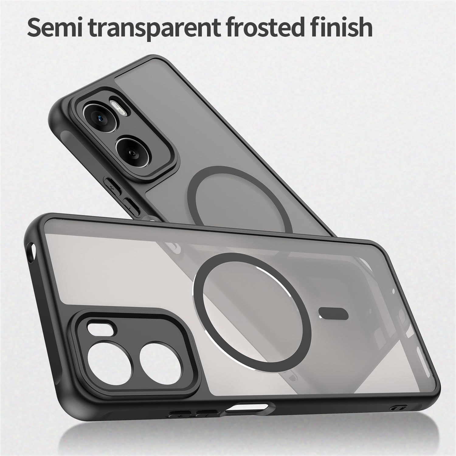Husa pentru Motorola G06, Matte MagSafe, Protectie 360, Anti-Soc, Protectie Camera, Negru