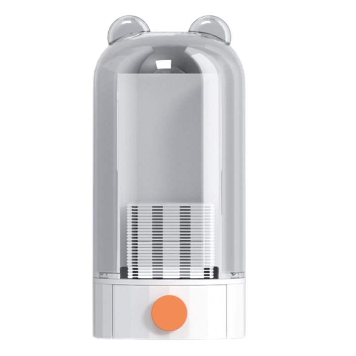 Dispenser pentru dischete demachiante, cu dozare prin apasare, distributie automata, anti-praf, roz, 1 buc