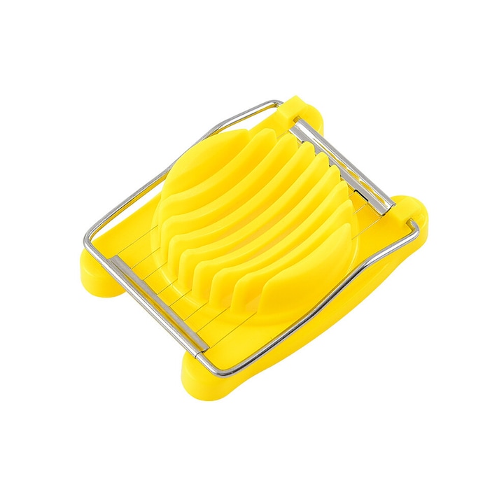 Kézi tojásszeletelő, ergonomikus fogantyú, BPA-mentes, mosogatógépben mosható (felső kosár), sárga, 1 db