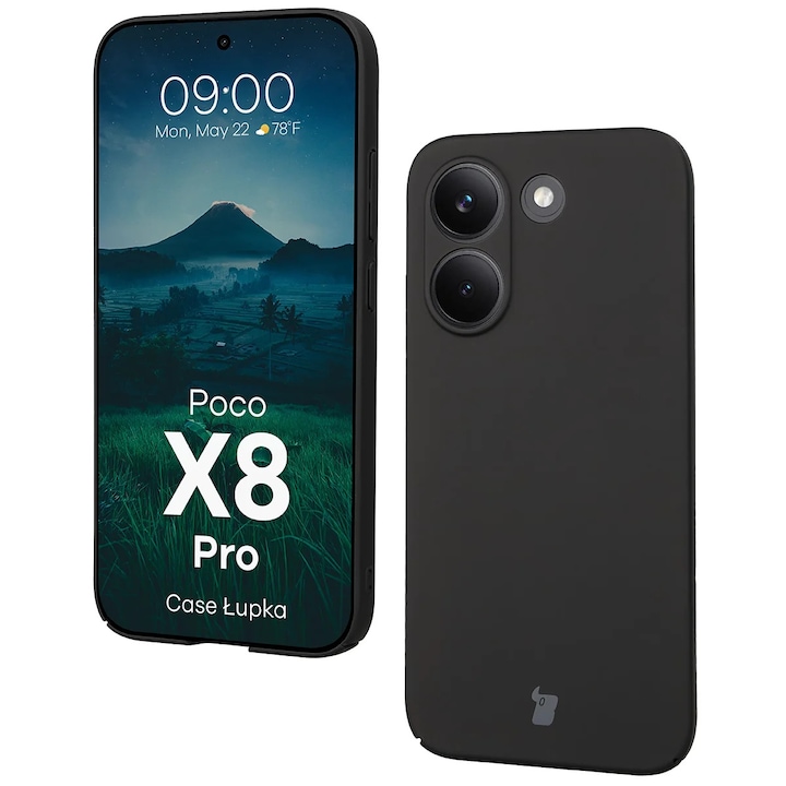 Husa Bizon Case Łupka pentru Xiaomi POCO X8 Pro, Negru