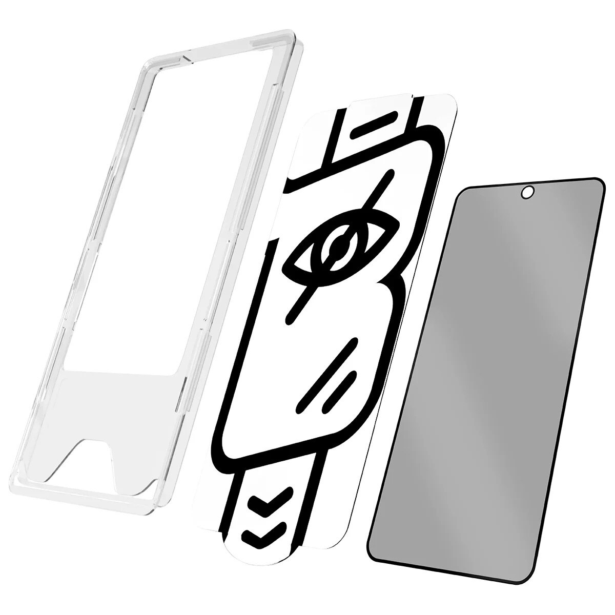 Set 2 Sticla privacy cu rama de montare Bizon Glass Aplikator Shadow do Galaxy S26