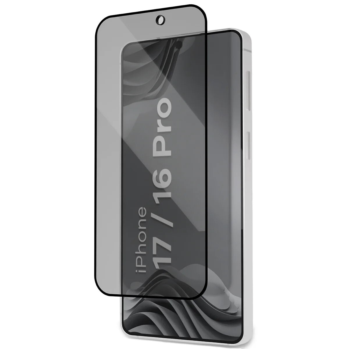 Set 2 Sticla privacy cu rama de montare Bizon Glass Aplikator Shadow do iPhone 16 Pro / 17