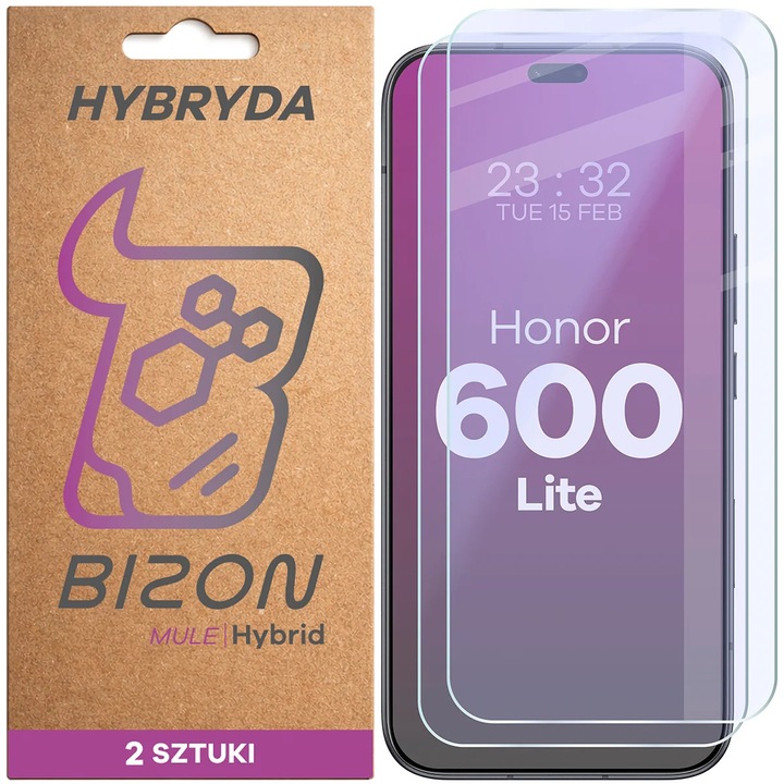Set 2 Sticla de protectie, Bizon Glass Mule Duo pentru Honor 600 Lite 5G