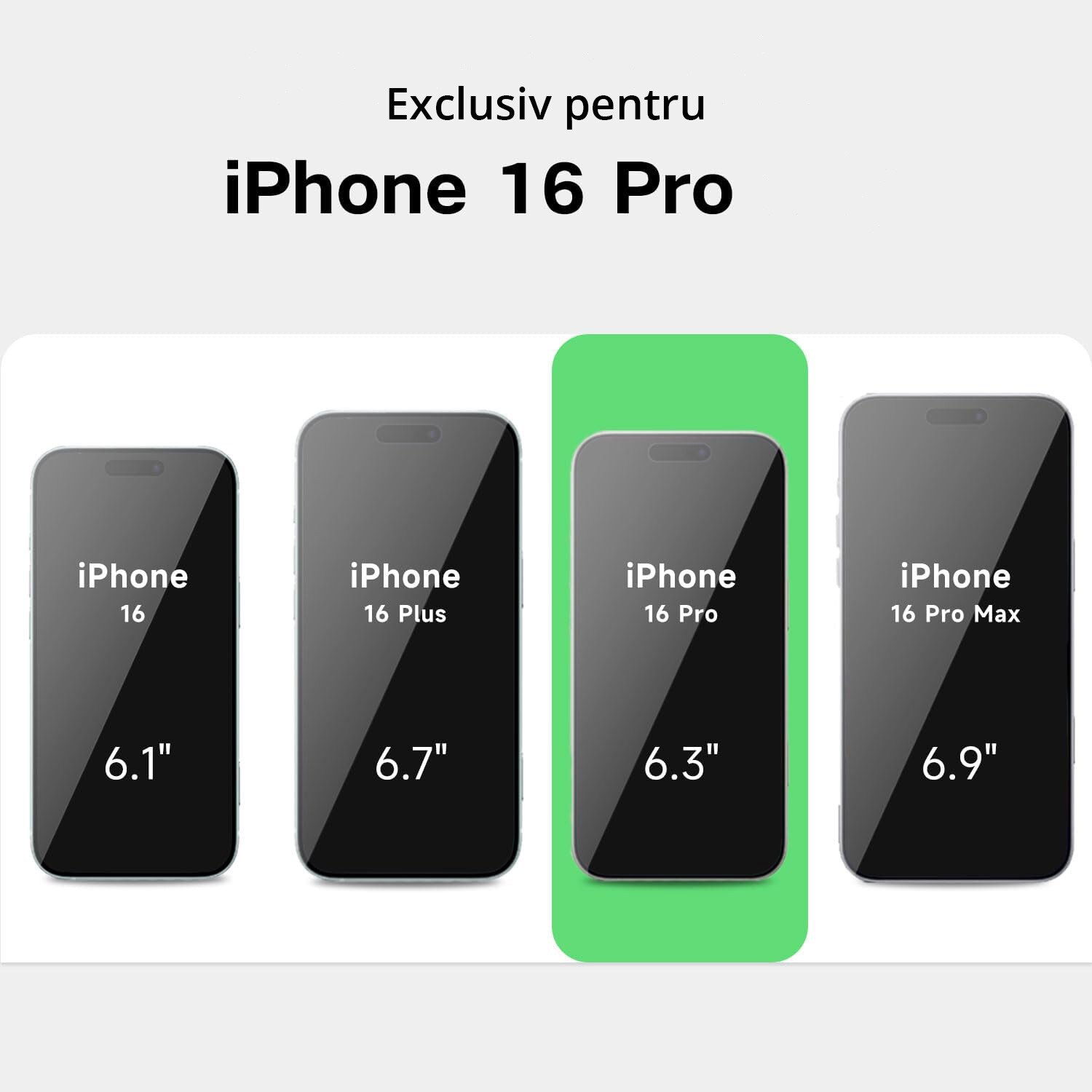 Husa antisoc pentru iPhone 16 Pro, transparenta, bumper negru, compatibila wireless charging