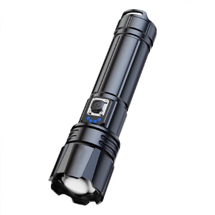 XHP70 újratölthető LED torta lámpa, 10 000–20 000 lumen, állítható fénysugár, 5 mód, fekete, 1 db