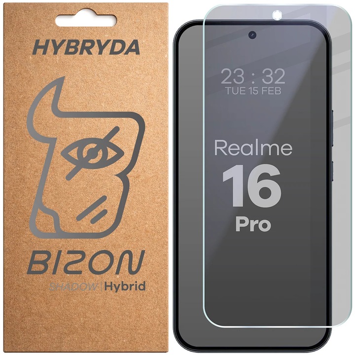 Sticla privacy hibrid mata Bizon Hybrid Shadow pentru Realme 16 Pro 5G