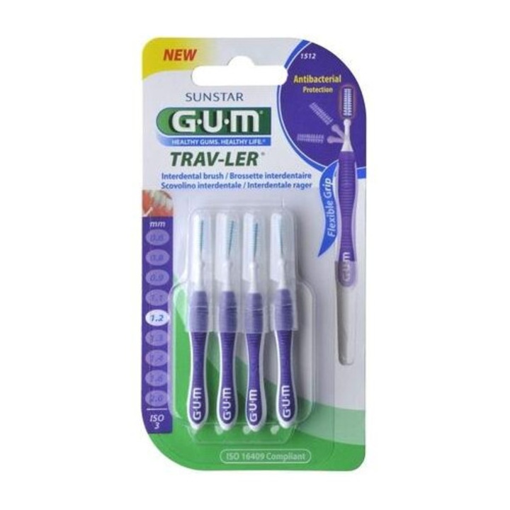 GUM Travel Четки за зъби Soft, Комплект 4 броя, Сгъваем модел за пътуване