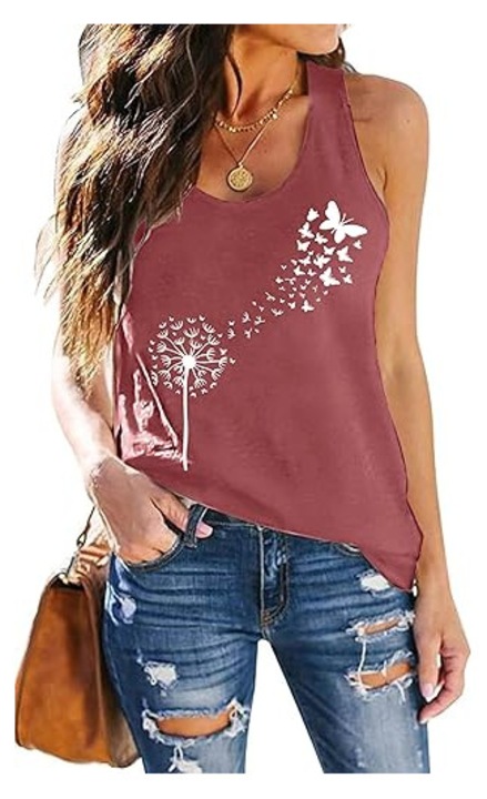 Tricou de vara pentru femei, cu imprimeu floral si guler rotund, Culoare Roz, Marime S