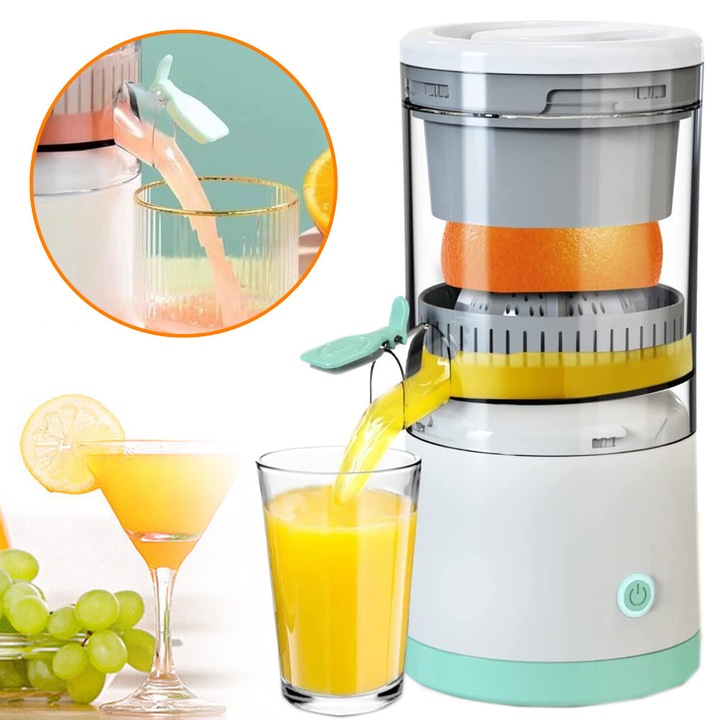 Storcator Electric De Citrice, Storcator De Portocale, Reincarcabil, Storcator De Lime, Aparat Eficient De Stoarcere A Fructelor, Potrivit Pentru Portocale, Citrice, Mere, Grapefruit Si Pere