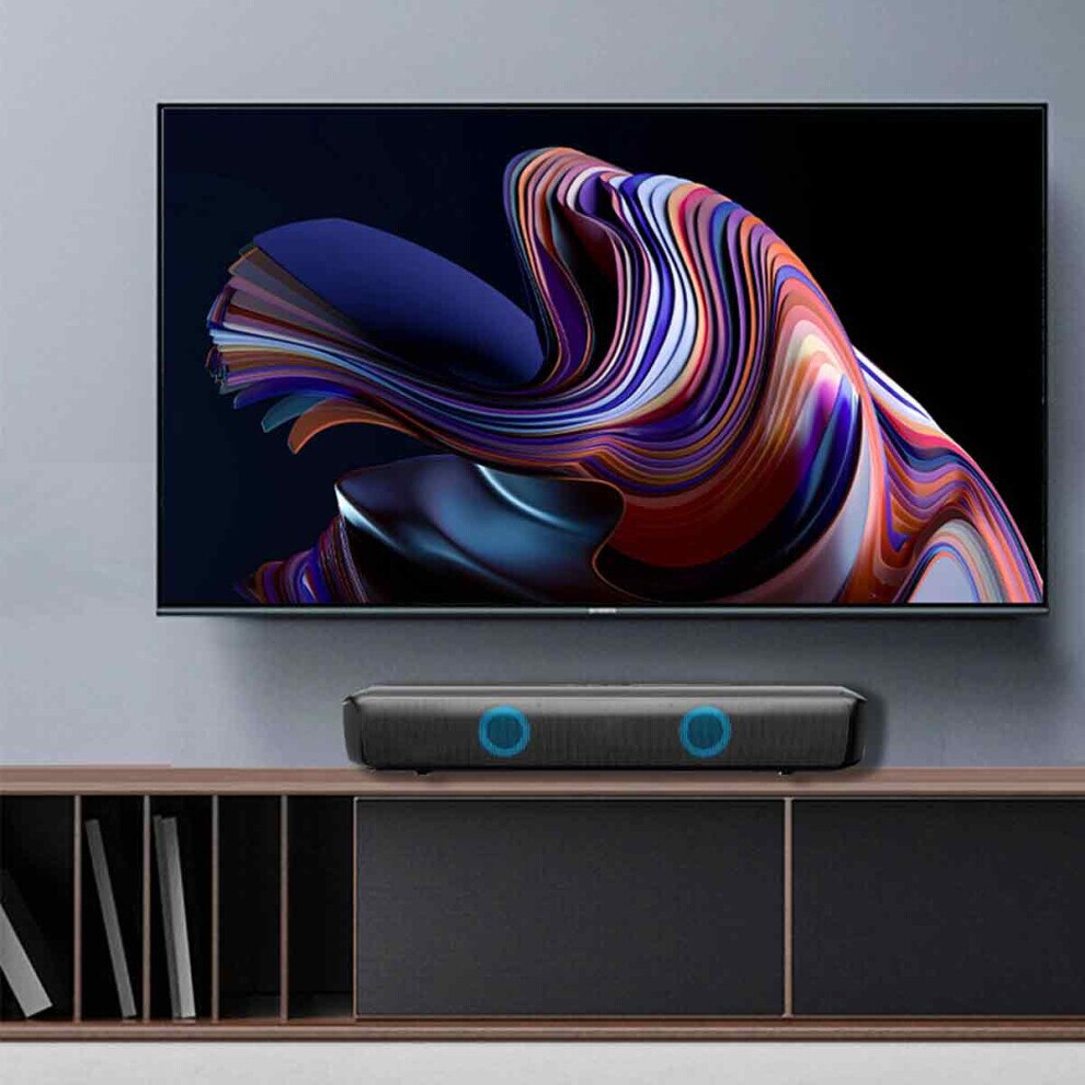 Bara de sunet soundbar, cu 4 moduri de egalizare, conexiune Bluetooth, pentru computer si dispozitive multiple, montare pe perete, Negru