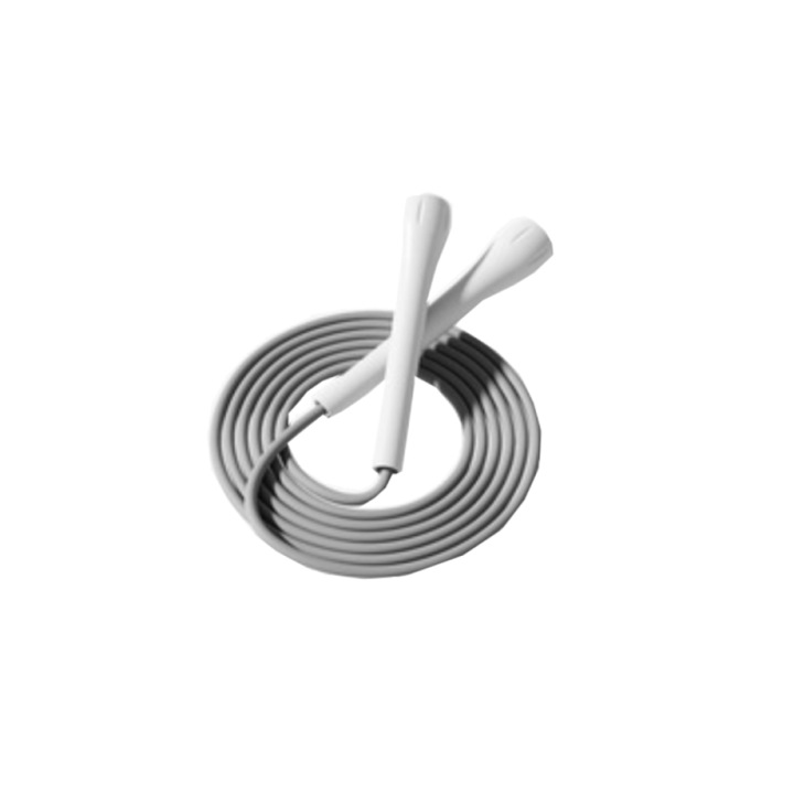 Coarda de sarit / coarda de viteza de performanta pentru fitness, cablu din vinil PVC durabil, manere ergonomice, Alb, 1 buc