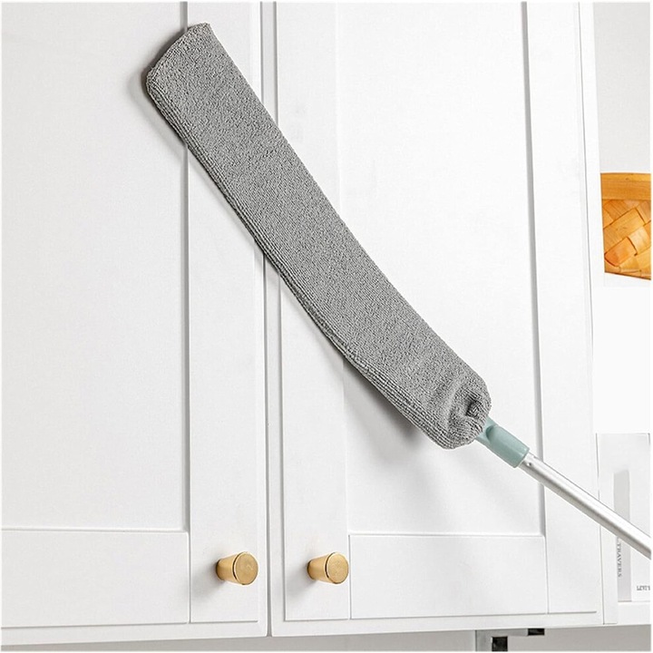 Aspirator praf retractabil, maner inox, microfibra flexibila, lavabil