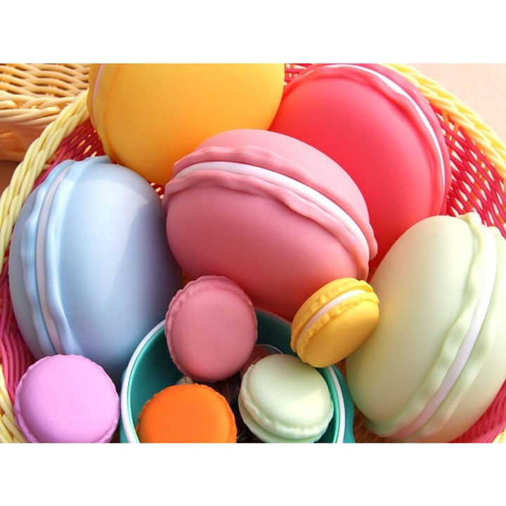 Mini Macaron Charmant tok, többfunkciós rendszerező doboz macaron formában, élénk színek, többszínű, 1 db