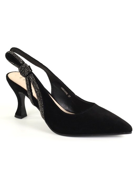 Pantofi dama decupati piele naturala H3CN800004A 01 I, Negru