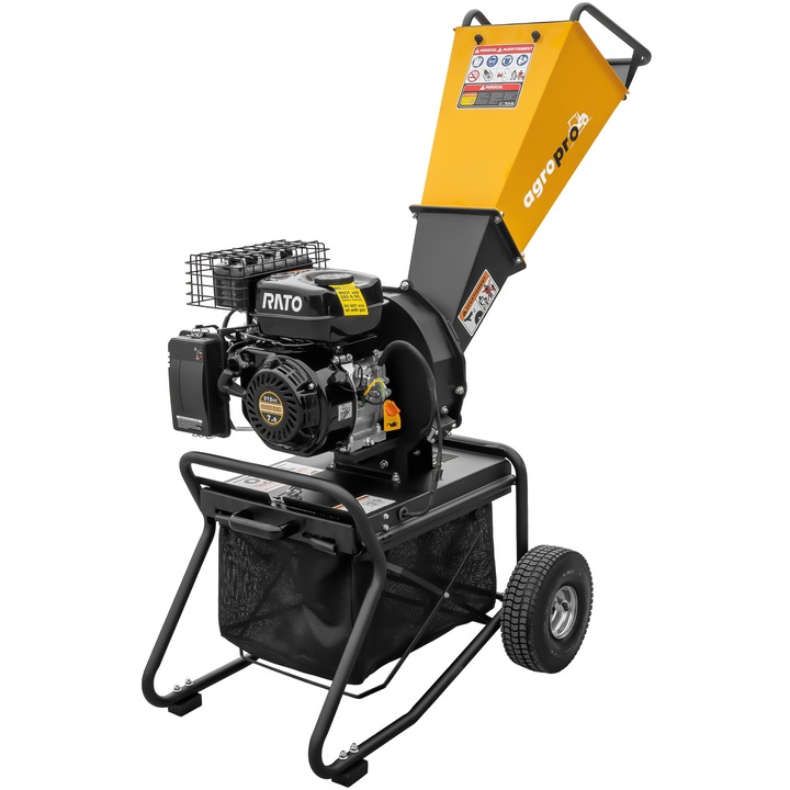 Tocator crengi AgroPro TC60, motor RATO, 7 CP, benzina, capacitate tocare 60 mm