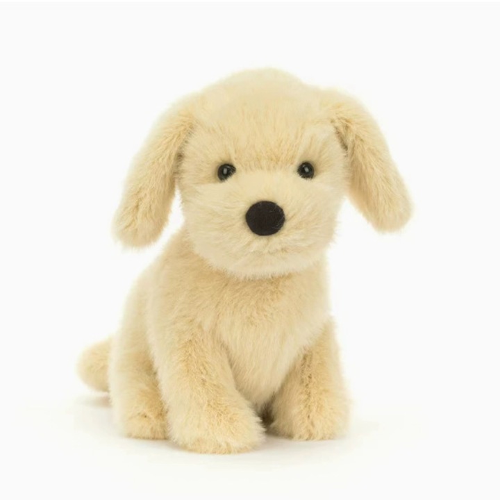 Jellycat Golden Retriever Puppy plüssjáték, puha, bézs, 21 cm