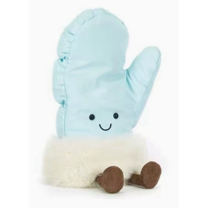 Jellycat Téli Kesztyű plüssbaba, puha plüssből, 25 cm, Többszínű