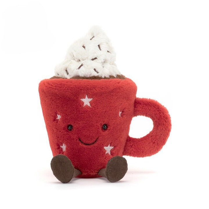 Jellycat Forró Csokoládé Plüssfigura 19cm világosbarna