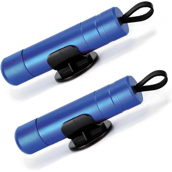 Set 2 ciocane siguranta auto, taietor centura, albastru, 8.9cm