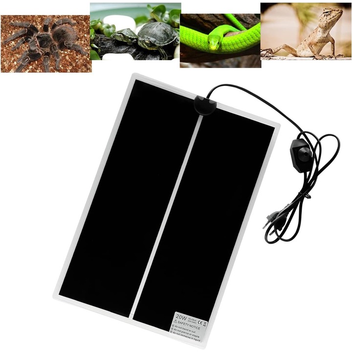 Terráriumi fűtőpad 20W 42x28cm hüllőknek, többszínű