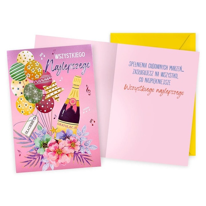 Felicitare Kukartka B6 multicolor cu plic